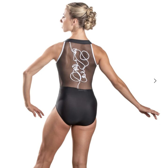 Body Donna Lupetto Cerniera Frontale Retina Posteriore Con Ricamo Duval Ballet Rosa